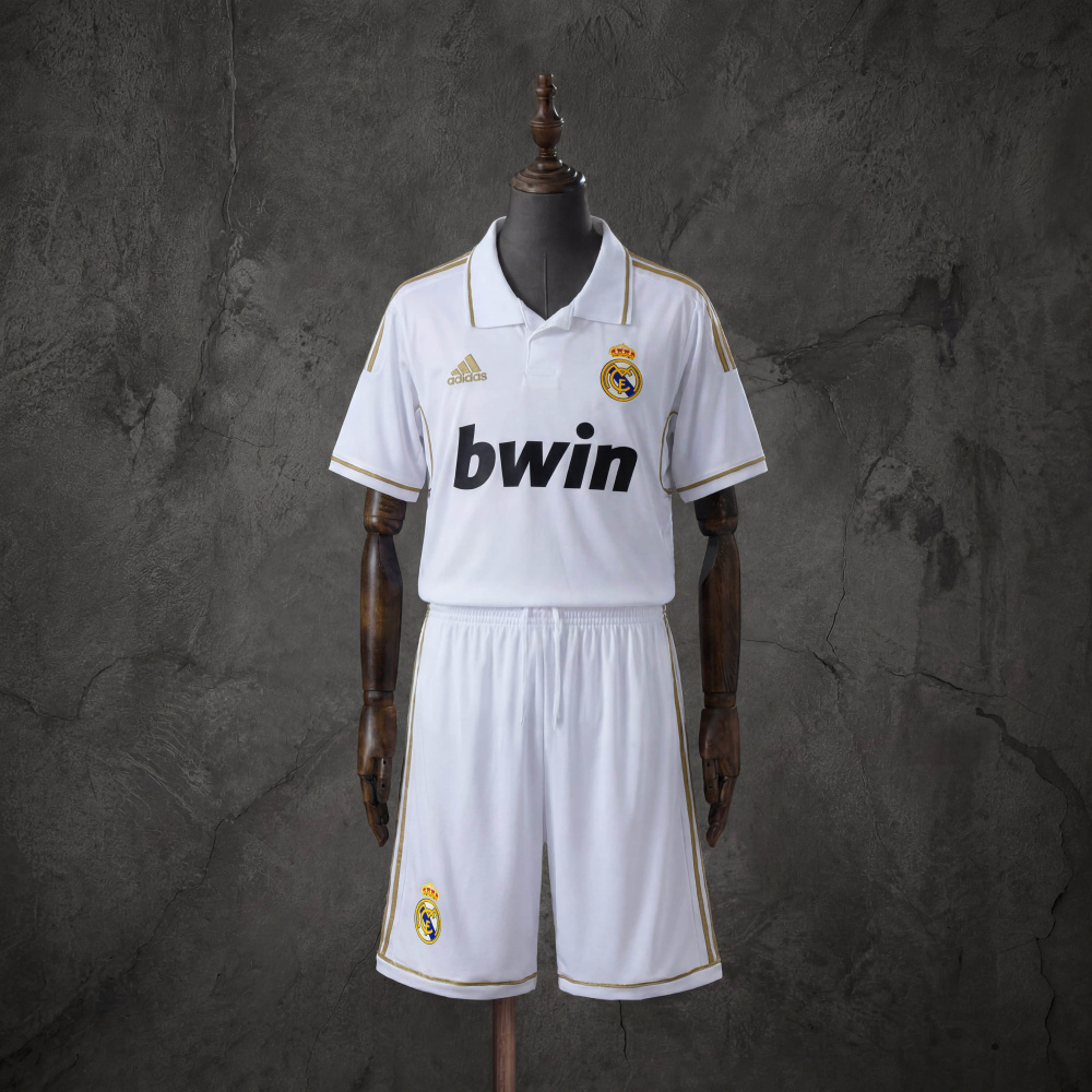 Retro Kids Kit Real Madrid 11-12 Home Jersey Size 16-28