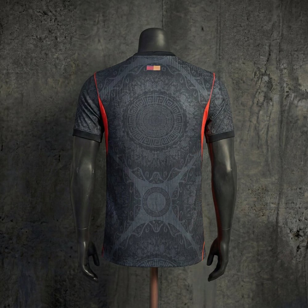 Player Barcelona Black Striped Retro Theme 2026 Jersey Sizes S-XXL