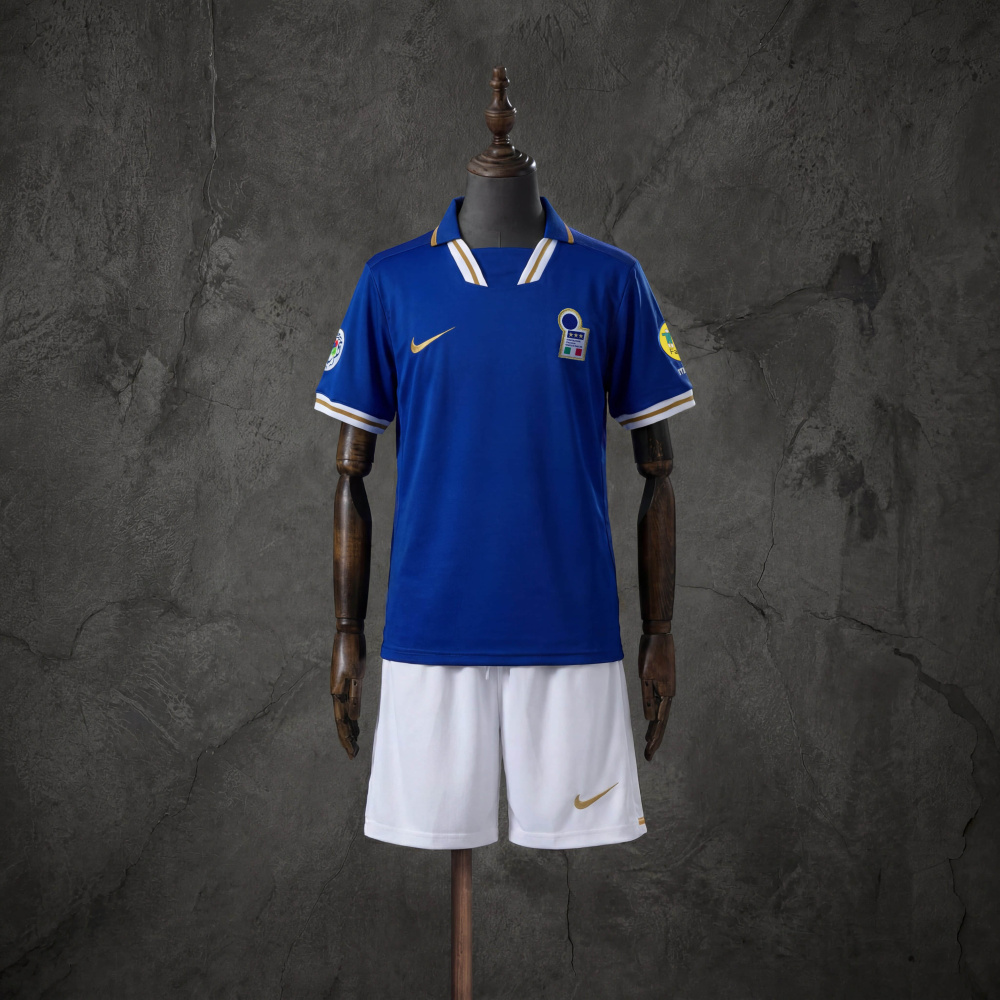 Retro Kids Kit Italy 1996 Home Jersey Size 16-28