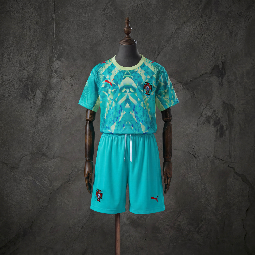Portugal 2026 GK-Green Kids Kit Jersey Size 16-28