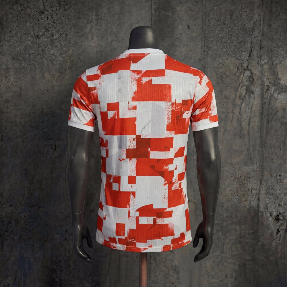 Player Croatian Abstract Red and White Check Theme 2026 Jersey Sizes S-XXL