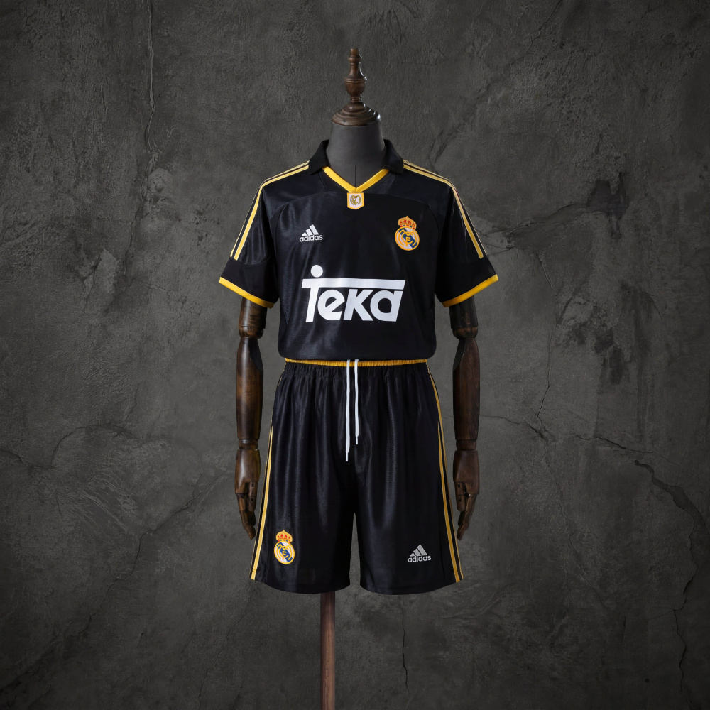 Retro Kids Kit Real Madrid 99-01 Away Jersey Size 16-28