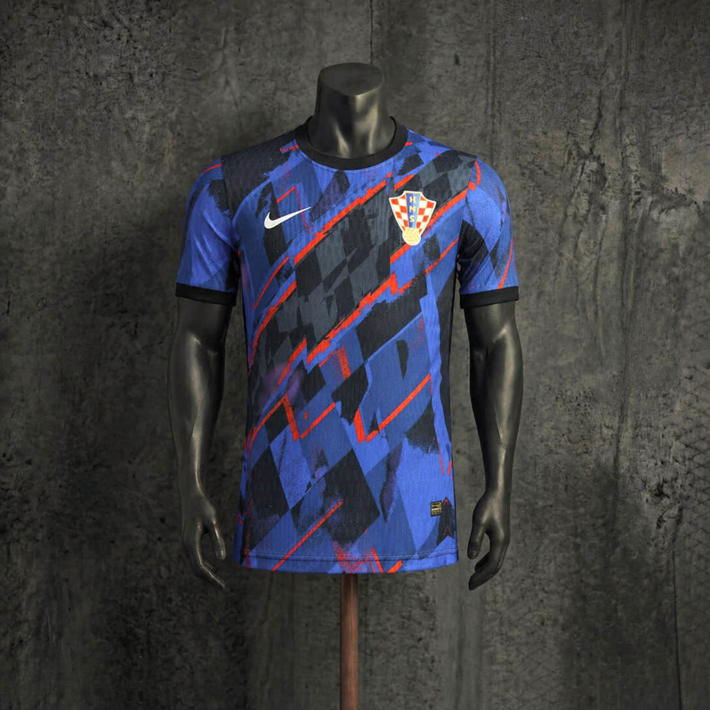 Player Croatia Blue, Black and Red Stripe Theme 2026 Jersey Size S-XXL