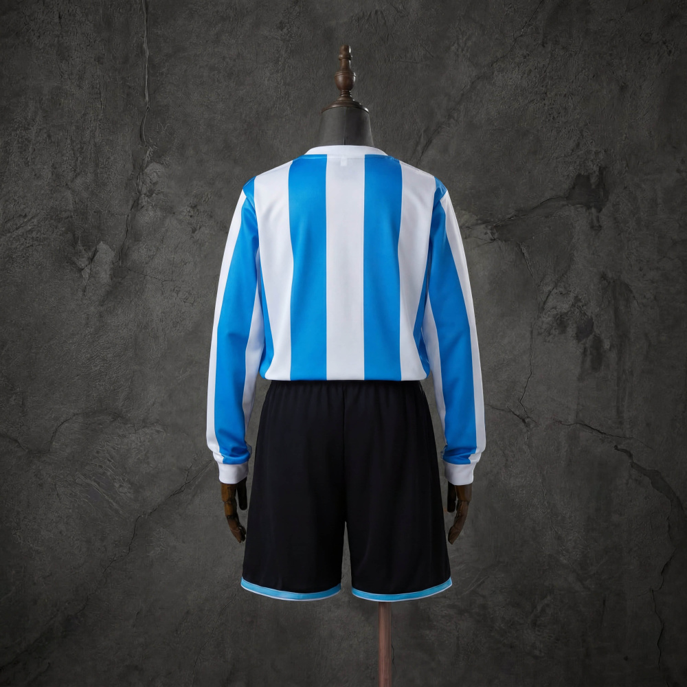Retro Kids Kit Argentina 1998 Home Long-Sleeved Jersey Size 16-28