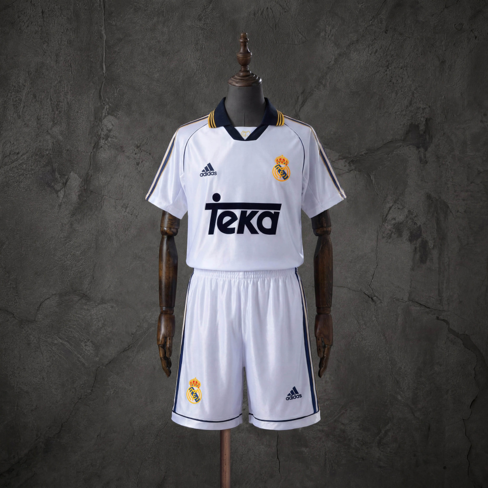 Retro Kids Kit Real Madrid 98-00 Home Jersey SIZE 16-28