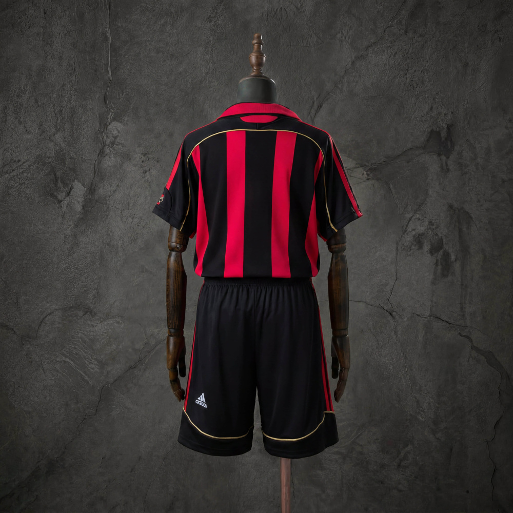Retro Kids Kit AC Milan 06-07 Home Jersey Size 16-28