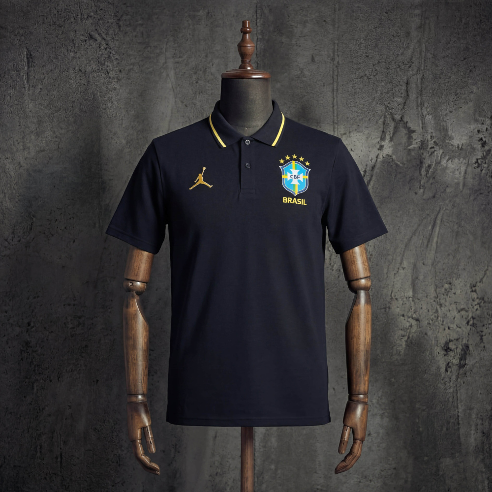 Brazil 2026 Polo Black Jersey