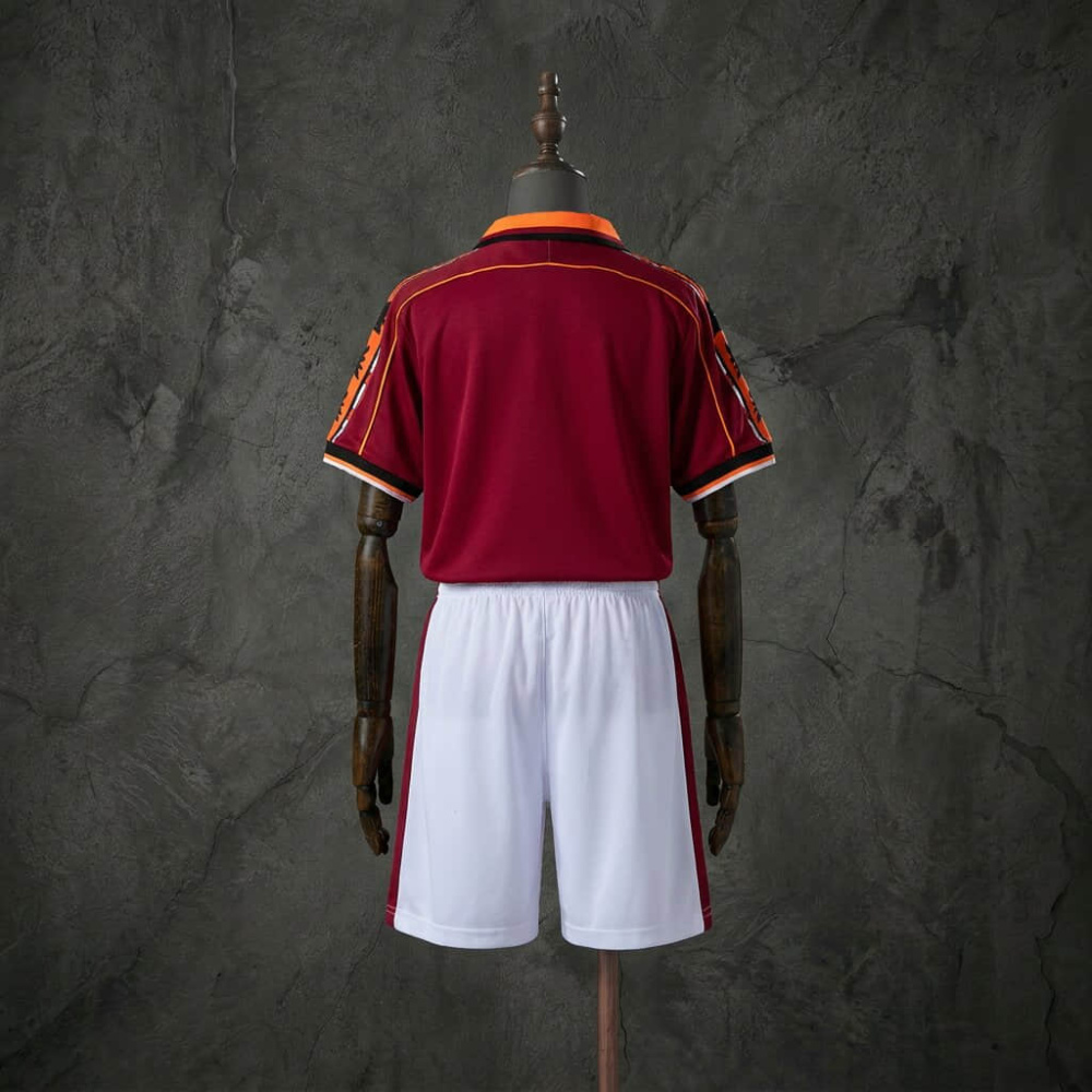 Retro Kids Kit Roma 98-99 Home Jersey Size 16-28