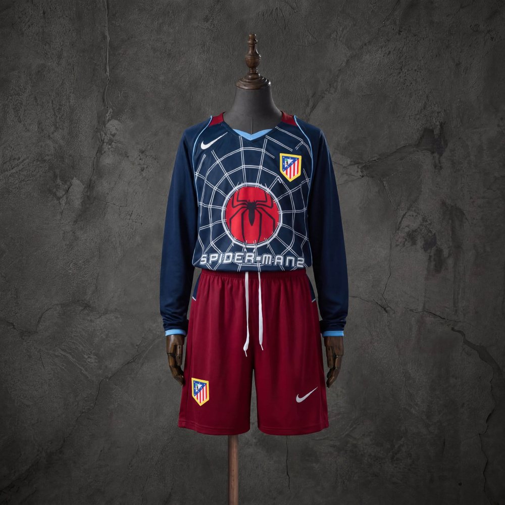Retro Kids Kit Atletico Madrid 04-05 Away Long-Sleeve SIZE 16-28