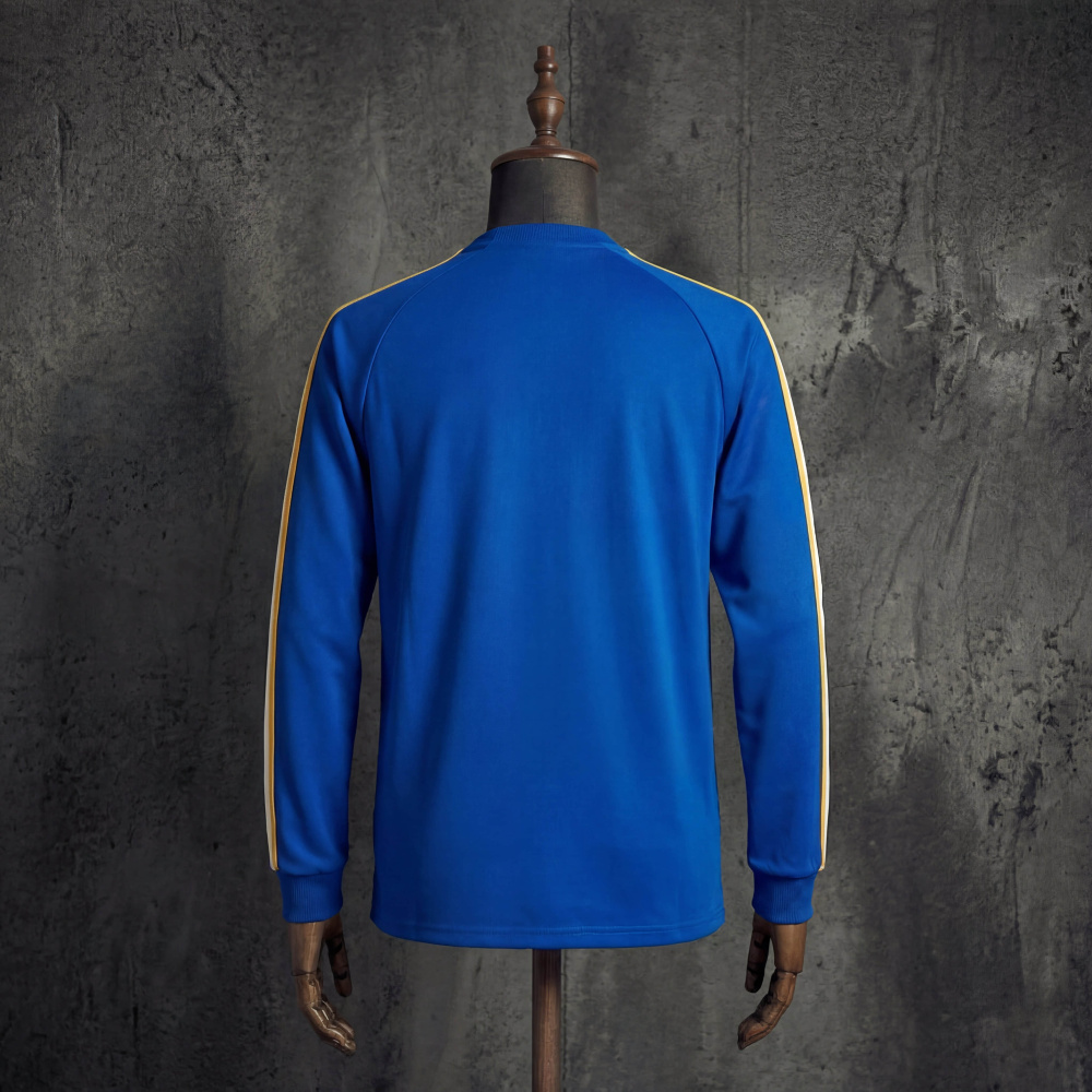 Real Madrid x Adidas Classic Retro Long Sleeve Football T-shirt Blue Size S-XXL