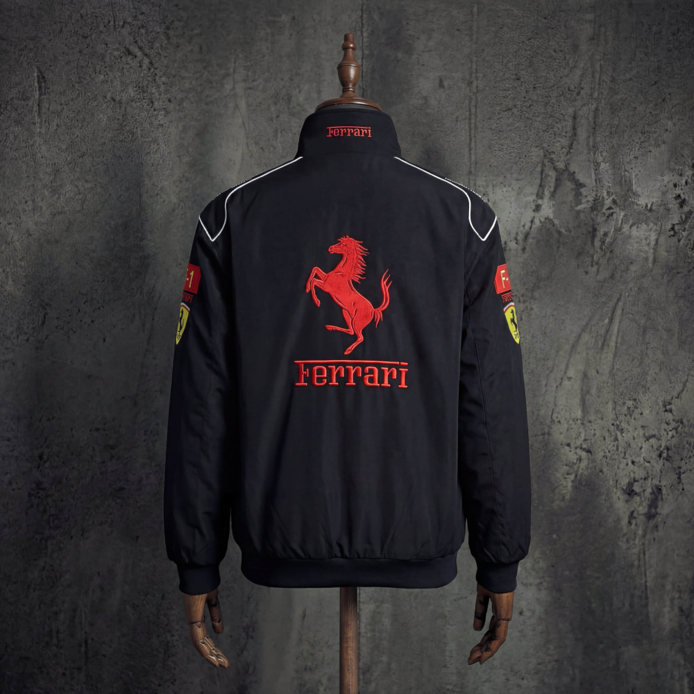 Ferrari Scuderia Shell OMP Vintage F1 Racing Jacket Embroidered Bomber