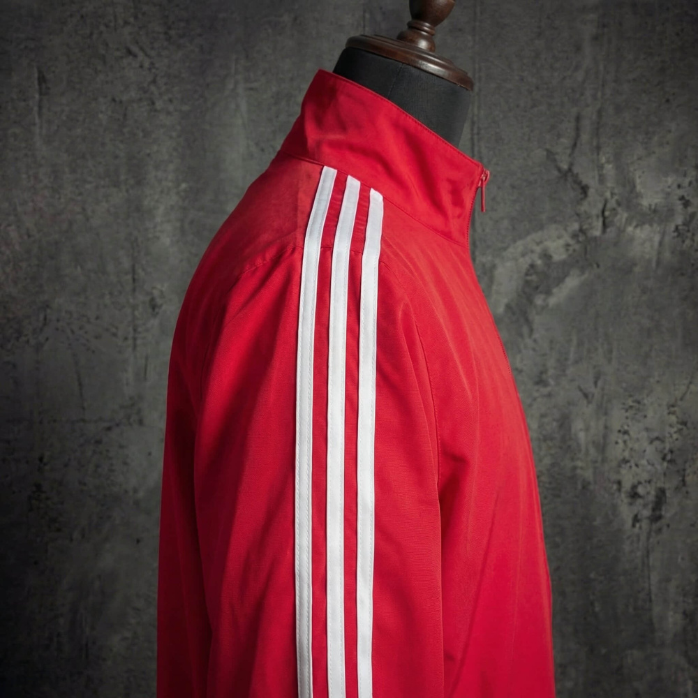 Adidas Three Stripes Red Windbreaker