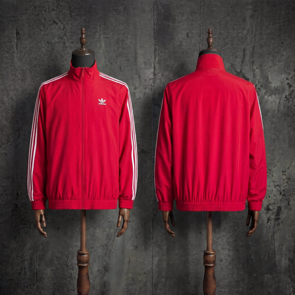 Adidas Three Stripes Red Windbreaker