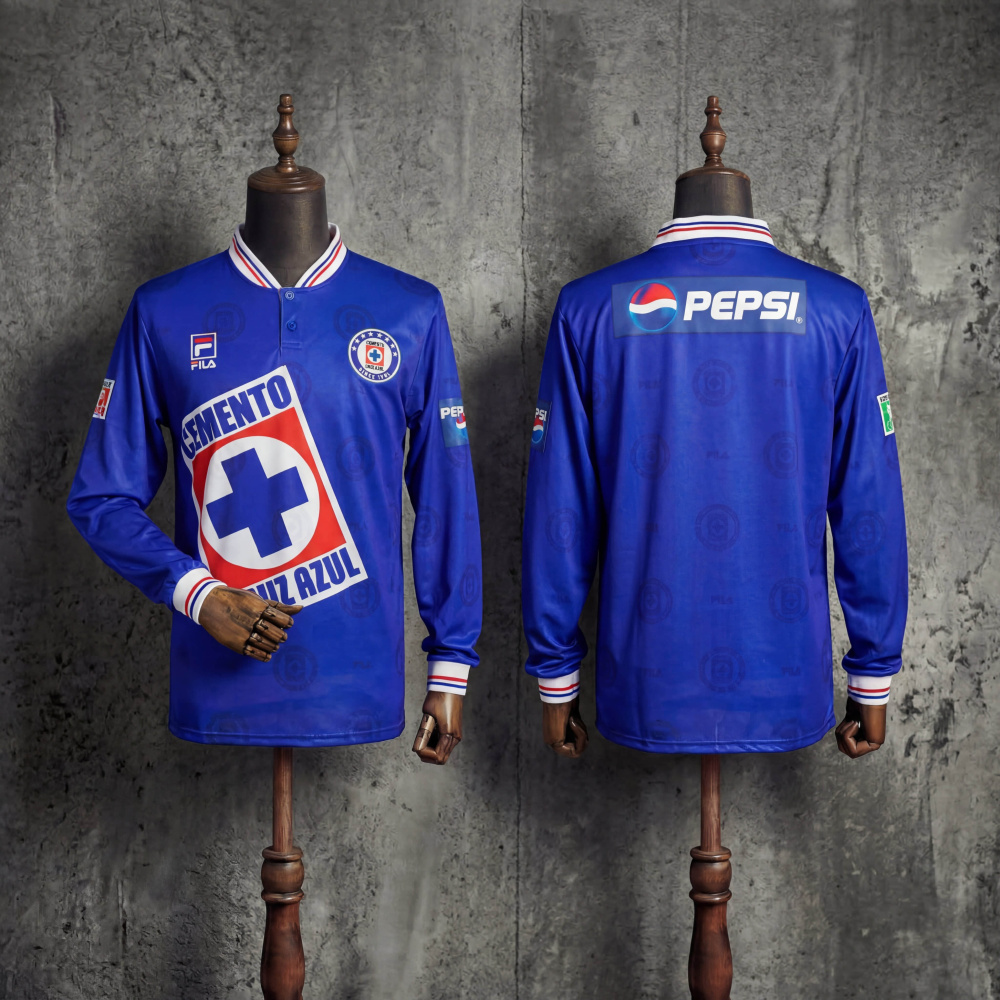 Retro Cruz Azul Home 1998 Long-Sleeve Jersey S-XXL
