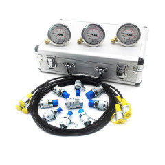 Diagnostic Tool Hydraulic Pressure Test Kit 3 Gauges 11 Couplings 3 Test Hoses Silver Aluminum Case,Jiangsu Taiming Hydraulic Technology Co., Ltd.  ,