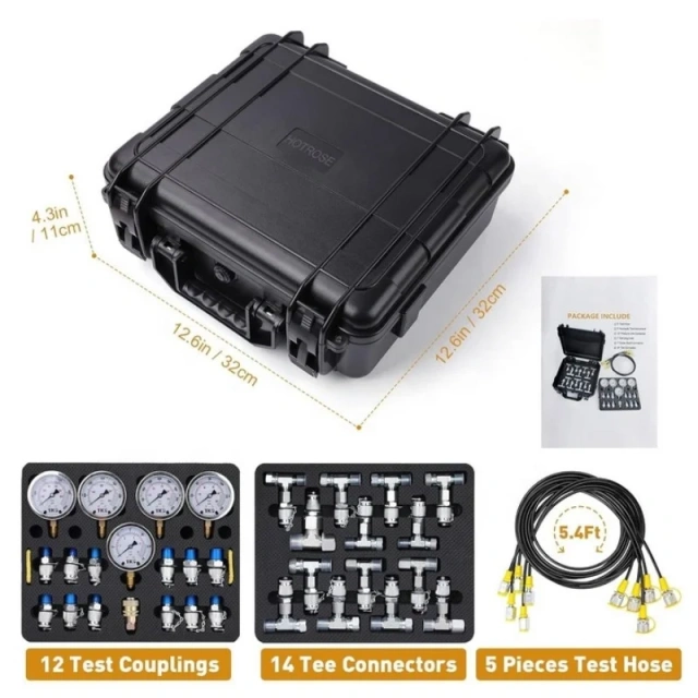 Hydraulic Pressure Test Kit (10/100/250/400/600bar) Max 10000psi / 60mpa 13Test Couplings 14 Tee Connectors 5 Test Hoses Sturdy,Jiangsu Taiming Hydraulic Technology Co., Ltd.  ,Professional Hydraulic Test Kit 60MPa | 30+ Brand Compatibility | OEM Available