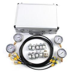 SINOCMP Hydraulic Pressure Test Gauge Kit, 4 Gauges(10Mpa/25Mpa/40Mpa/60Mpa), 3 Test Hoses, 10 Couplings, 1 Aluminum Case, Hydraulic Test Gauge for Excavator Construction Machinery,Jiangsu Taiming Hydraulic Technology Co., Ltd.  ,SINOCMP Hydraulic Pressure Test Gauge Kit, 4 Gauges(10Mpa/25Mpa/40Mpa/60Mpa), 3 Test Hoses, 10 Couplings, 1 Aluminum Case, Hydraulic Test Gauge for Excavator Construction Machinery