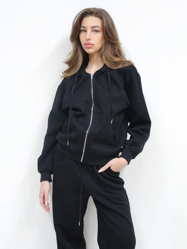 (3 pezzi) 2 pezzi completo felpa con cappuccio e pantalone, stile casual.
