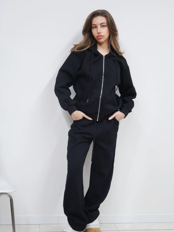 (3 pezzi) 2 pezzi completo felpa con cappuccio e pantalone, stile casual.