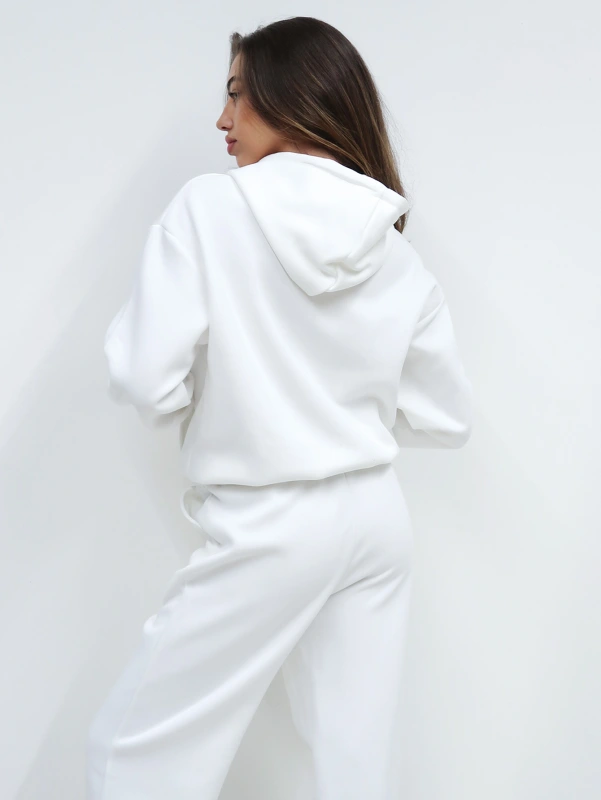 (3 pezzi) 2 pezzi completo felpa con cappuccio e pantalone, stile casual.