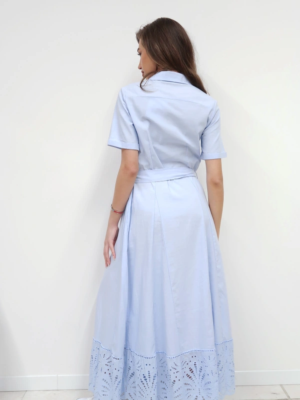 (3 pezzi) Abito semplice da donna a maniche corte con un tocco di pizzo al fondo dell'abito per occasioni casuali, lavorative e vacanze.