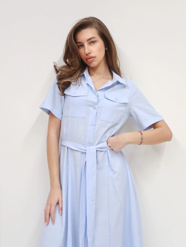 (3 pezzi) Abito semplice da donna a maniche corte con un tocco di pizzo al fondo dell'abito per occasioni casuali, lavorative e vacanze.