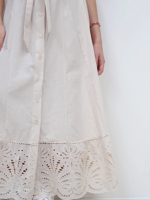 (3 pezzi) Abito semplice da donna a maniche corte con un tocco di pizzo al fondo dell'abito per occasioni casuali, lavorative e vacanze.