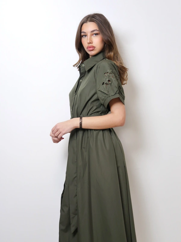 (2 pezzi) Abito lungo casual da donna estivo a maniche corte, maglietta lunga con vita regolabile da cintura.