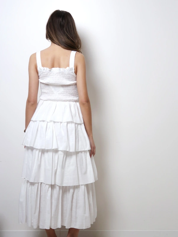 (2 pezzi) Vestito a strati di torta per donne per la festa, vestito estivo lungo.