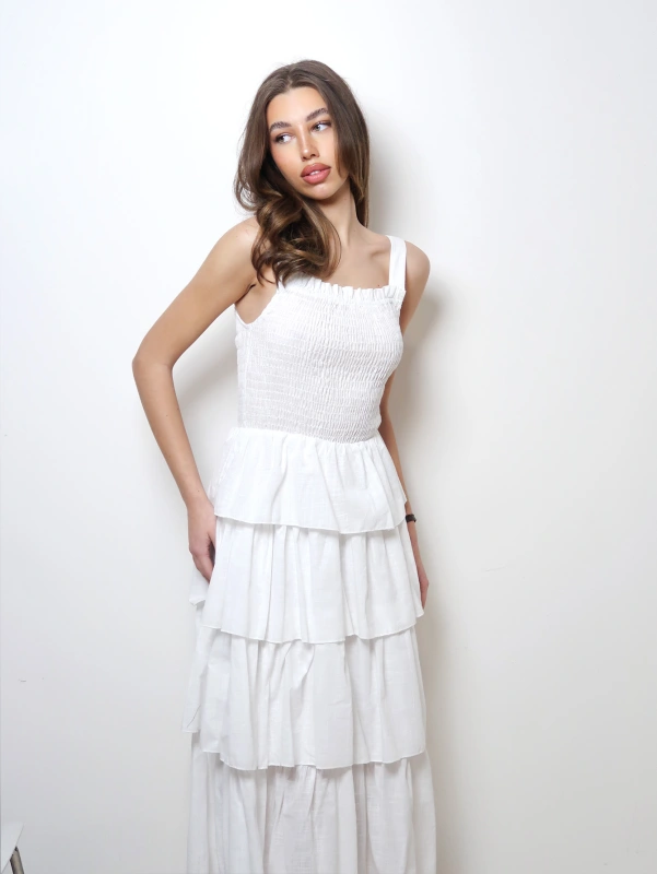 (2 pezzi) Vestito a strati di torta per donne per la festa, vestito estivo lungo.