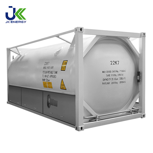 Conteneur-citerne cryogénique T75 de 20 pieds pour LN2/LO2/LAr/LCO2/LN2O/LNG/LC2H4 norme ASME 2,2 MPa