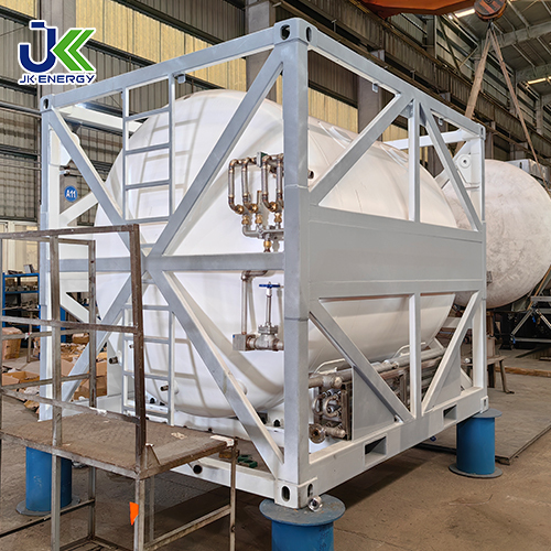 Conteneur-citerne ISO pour liquide cryogénique UN T75 de 10 pieds pour LN2/LO2/LAr, norme ASME, certification BV