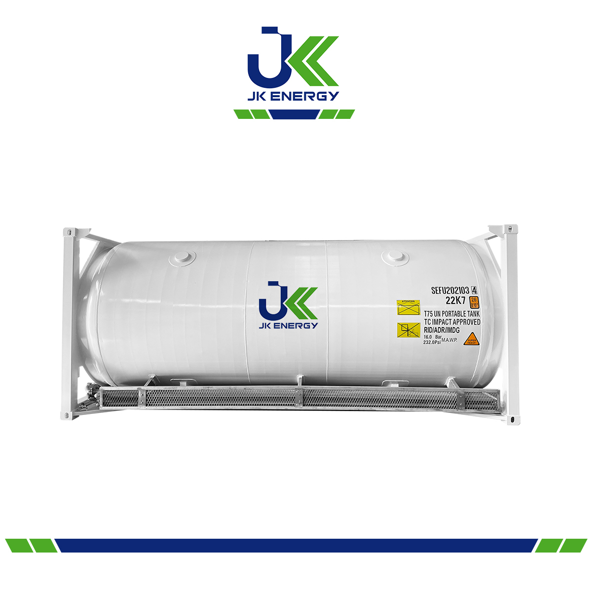 Contenitore criogenico T75 da 20 piedi per LN2/LO2/LAr ASME Standard