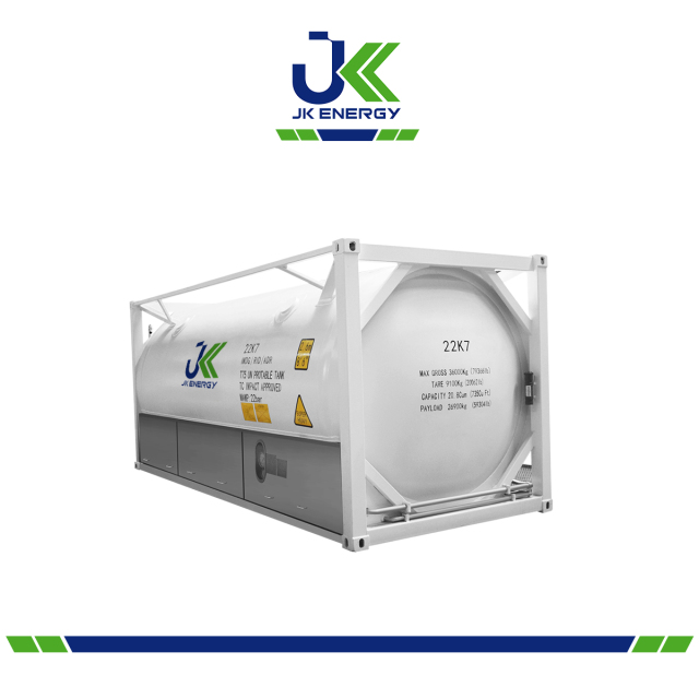 Conteneur-citerne cryogénique T75 de 20 pieds pour LN2/LO2/LAr/LCO2/LN2O/LNG/LC2H4 norme ASME 2,2 MPa