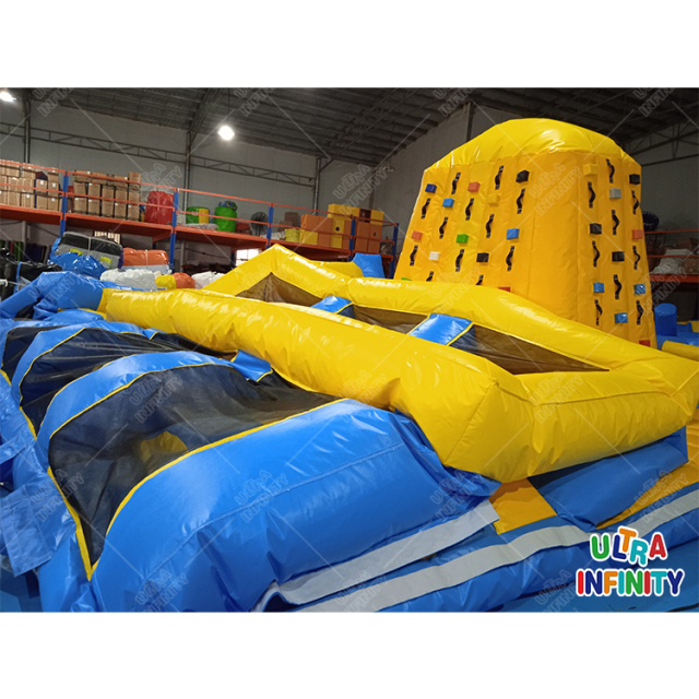 Shaking runing theme park: One large slide with ball pit, One long obstacle, One leap n bound, One maze, One jumping game, etc.