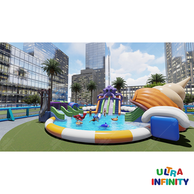Commercial kids inflatable amusement park pvc jumping inflatable theme land park