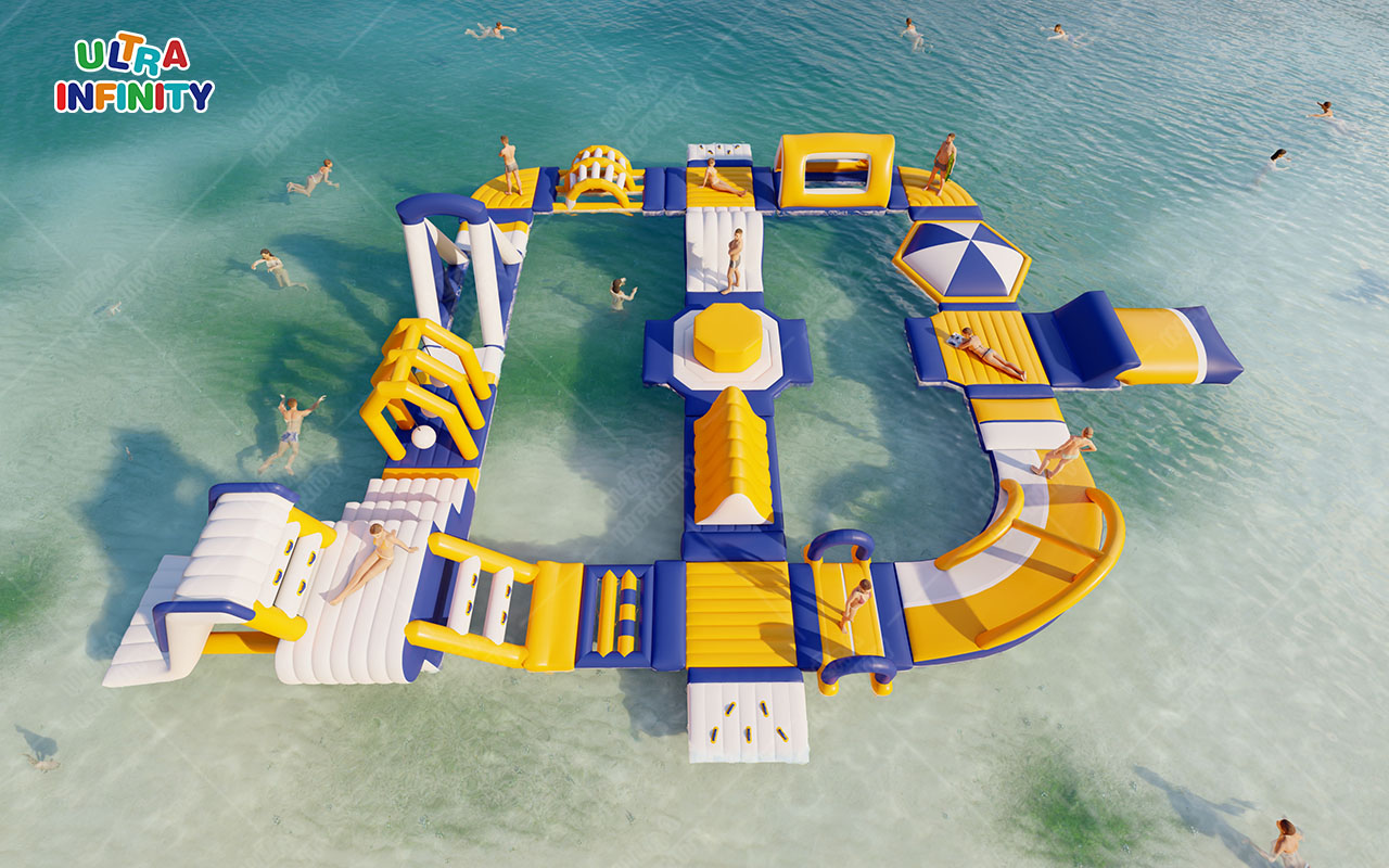 Inflatable lake/sea water park summer floating park outdoor beach funny ...