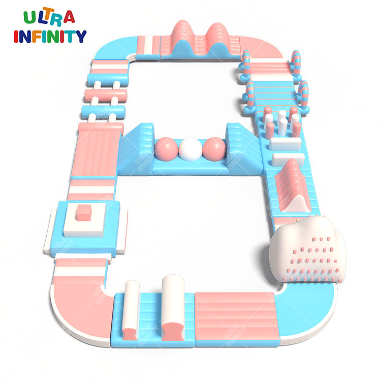 Adults Inflatable Water Slide Aqua Park Inflatable Floating Obstacle ...