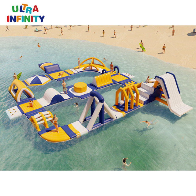 Inflatable lake/sea water park summer floating park outdoor beach funny games | Ultra Infinity