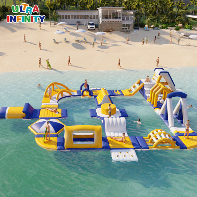 Inflatable lake/sea water park summer floating park outdoor beach funny games | Ultra Infinity