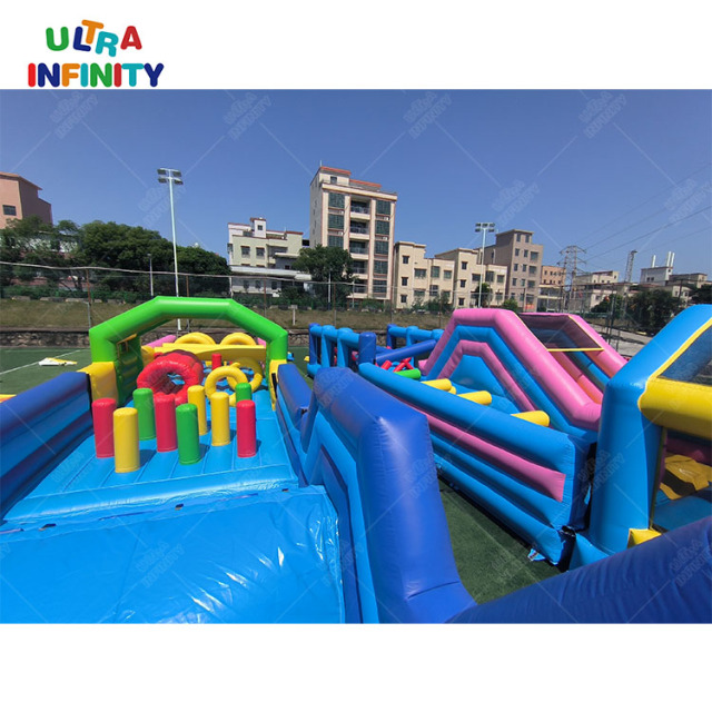 Inflatable Bouncer Jumping Giant Sport Obstacle Course Run Theme Park