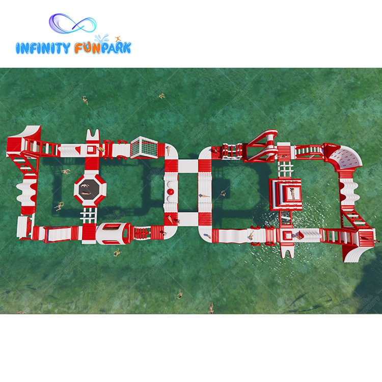 Experience Endless Fun with Our Customized Inflatable Water Park - Red & White Edition