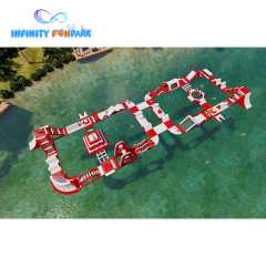 Experience Endless Fun with Our Customized Inflatable Water Park - Red & White Edition