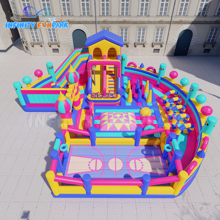 Experience the Ultimate in Tailored Entertainment 16.5m Irregular Inflatable Theme Park