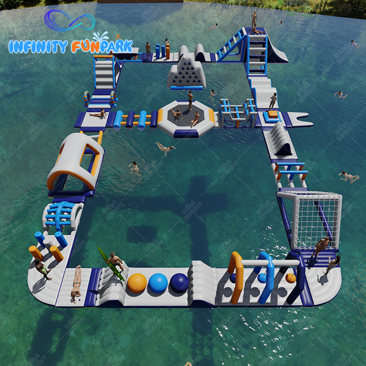 Custom Inflatable Water Park | Climbing Ladders, Obstacles, Balance Balls, and More