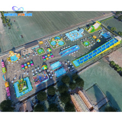 Custom Mega Land Water Park—Inflatable Pools and Super Long Water Slides