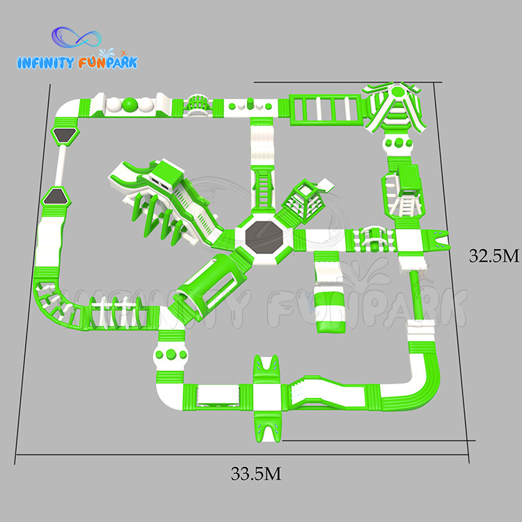 Custom 33.5m x 32.5m Inflatable Water Park—Multi-Functional Fun Experience