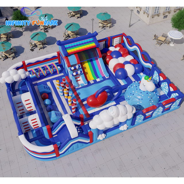 Rainbow-Themed Inflatable Park - Family Fun Experience Designed for Our French Client