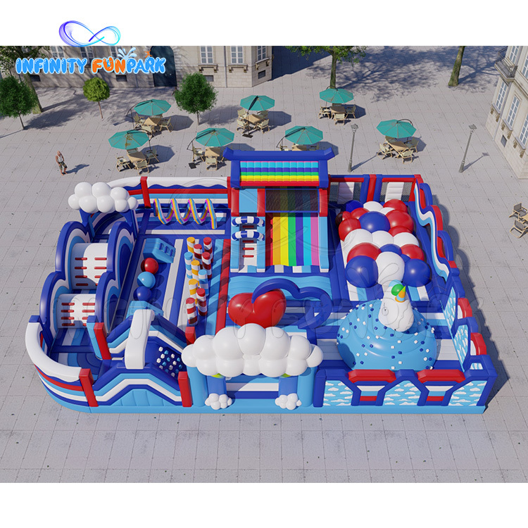 Rainbow-Themed Inflatable Park - Family Fun Experience Designed for Our French Client