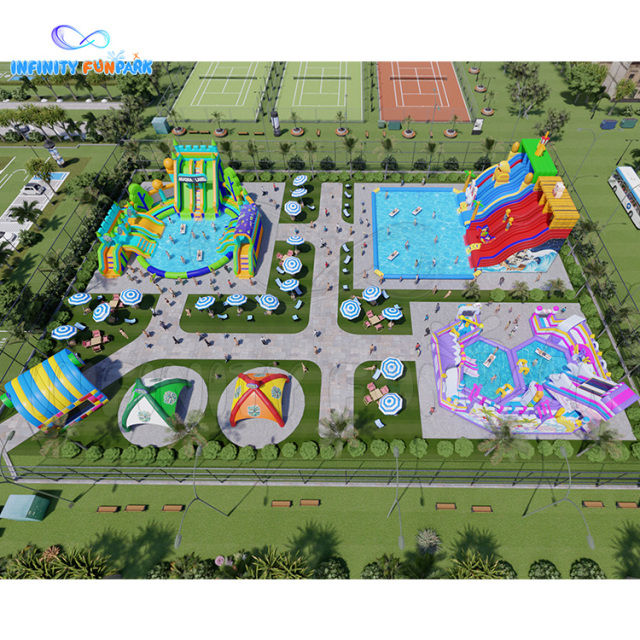 Inflatable Land & Water Wonderland丨Inflatable Slide Pool丨Infinity Funpark